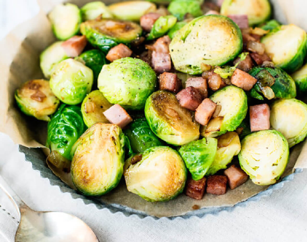 Stir-fried Brussel Sprouts and Ham