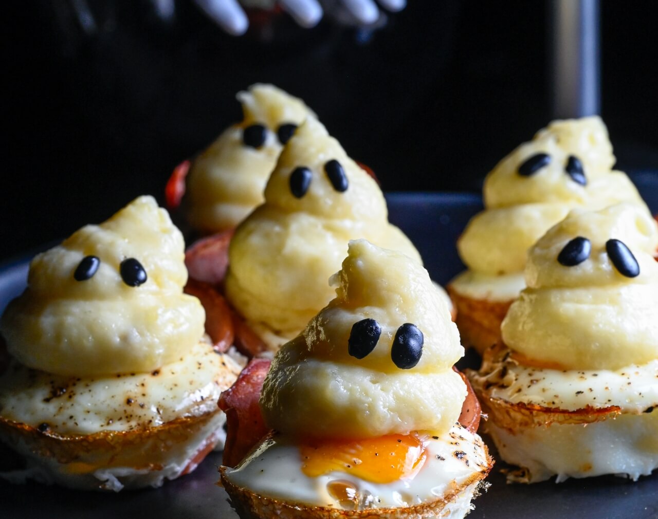 Spooky Canadian Bacon Egg Cups