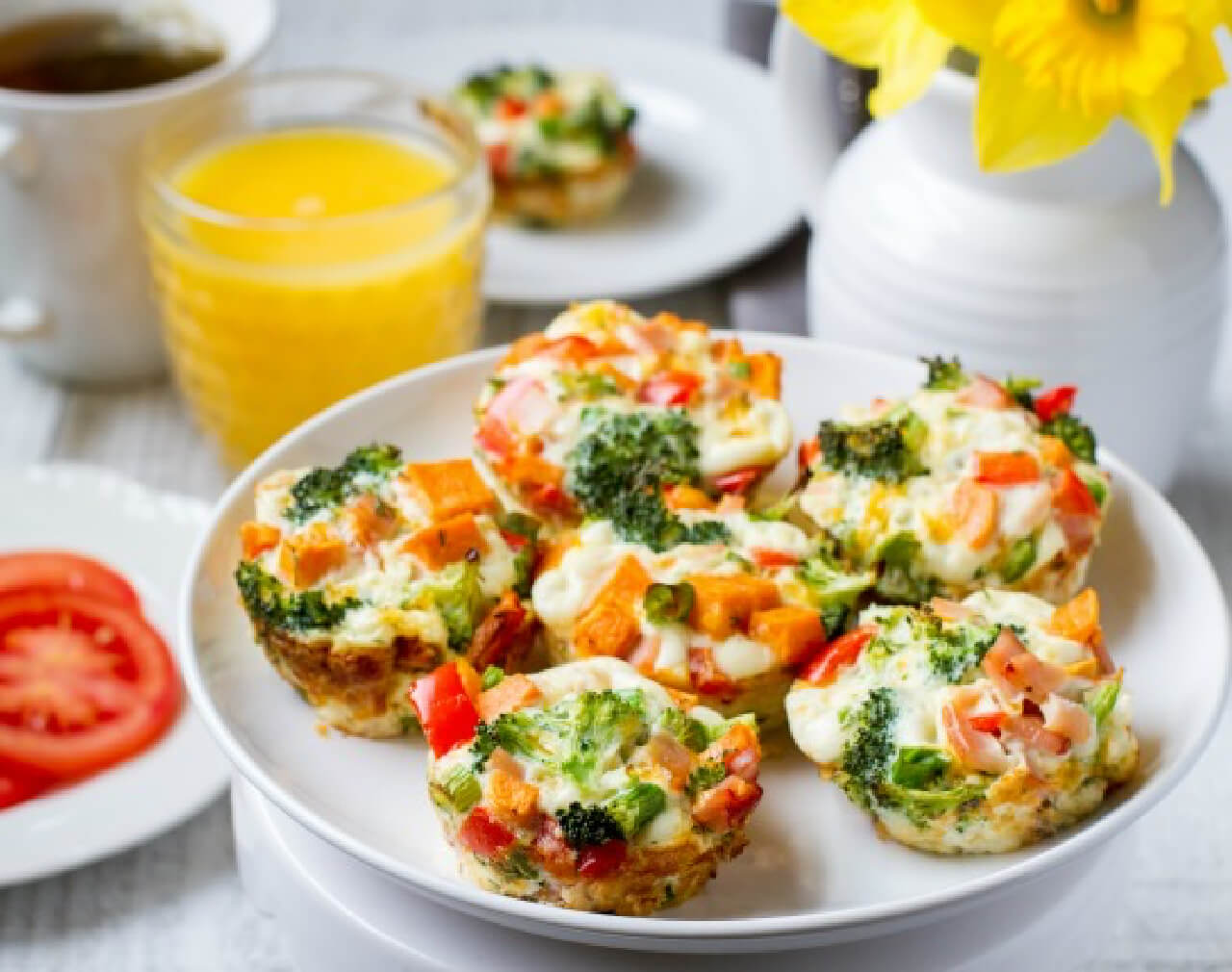 Mini Egg White and Canadian Bacon Frittatas by The Simple Ingredient