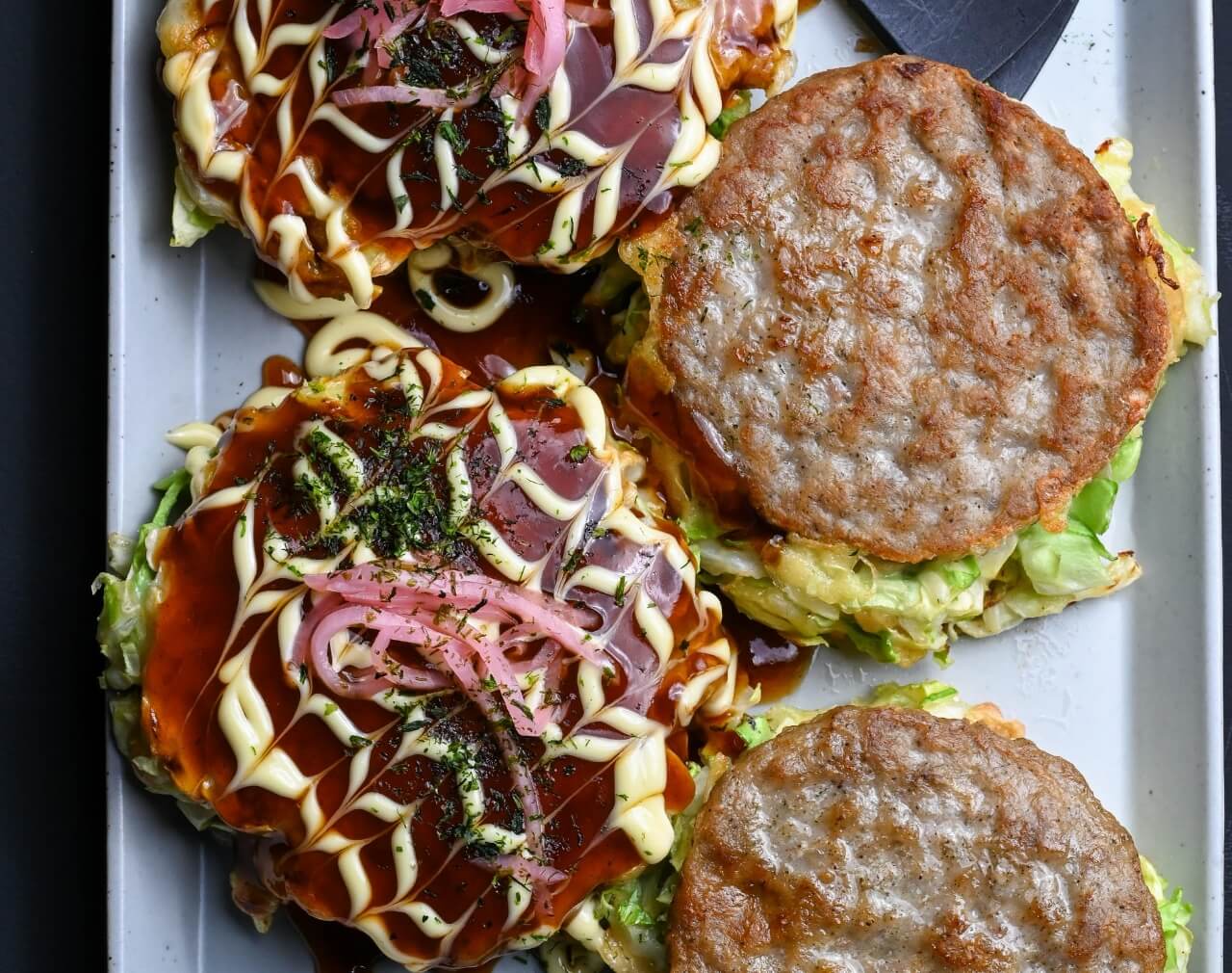 Mini Okonomiyaki with Pork Patty