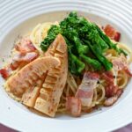 Bacon, Bamboo Shoot, Canola flower Pasta