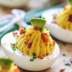 Sriracha No Sugar Bacon Deviled Eggs