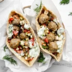 Mediterranean Meatball Pita Sandwiches