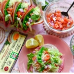 Canadian Bacon Tacos with Pink Tortilla