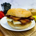 Bacon, Banana, Peanut Butter & Jelly Bagel Sandwich